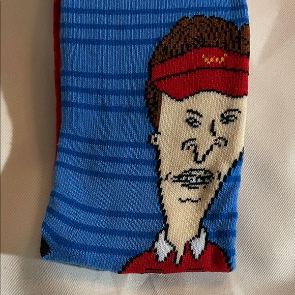 Bevis and Butt-Head Blue and Red Socks. Shoe Size 6.5 - 12. NWT - Picture 3 of 6